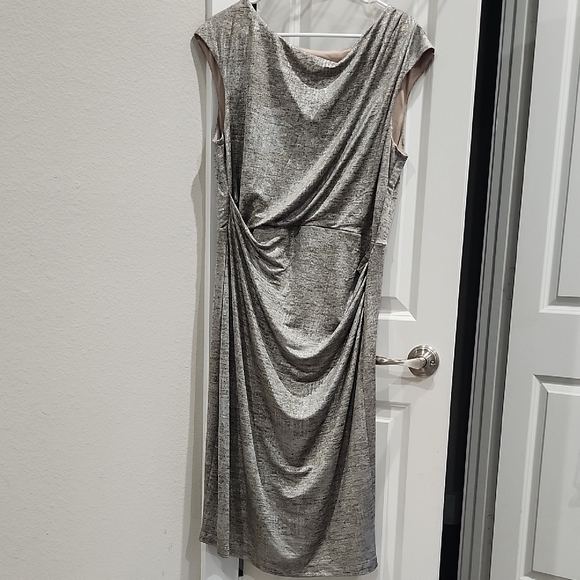 Connected Apparel Drape Midi Dress - Picture 1 of 6